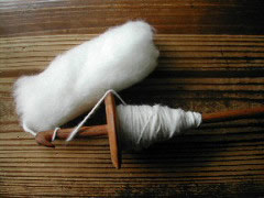 綿の手紡ぎ